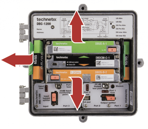 Technetix DBC1200 versterker conf 3 Dist 44dB 1,2 G 65/85 FSK 53 dB 3SP1 - Afbeelding 3