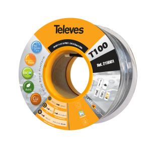 Televes T-100+ (Cu/Cu) / PE Black  / Class A CPR=Fca / 250m